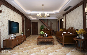 精美面积118平复式客厅美式效果图装修图大全