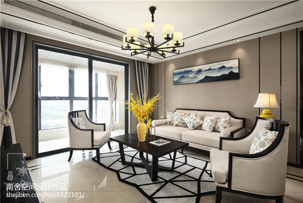 客厅窗帘1装修效果图经典中式客厅吊灯设计图中式现代客厅设计图片赏析