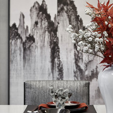 中式现代135㎡样板间餐厅装饰效果图片