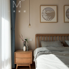 卧室窗帘装修效果图大气81平日式二居卧室装饰图片