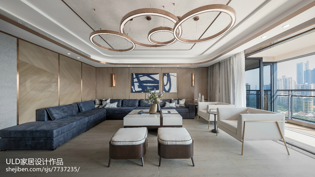 客厅窗帘1装修效果图轻奢307平现代样板间客厅实拍现代简约客厅设计图片赏析
