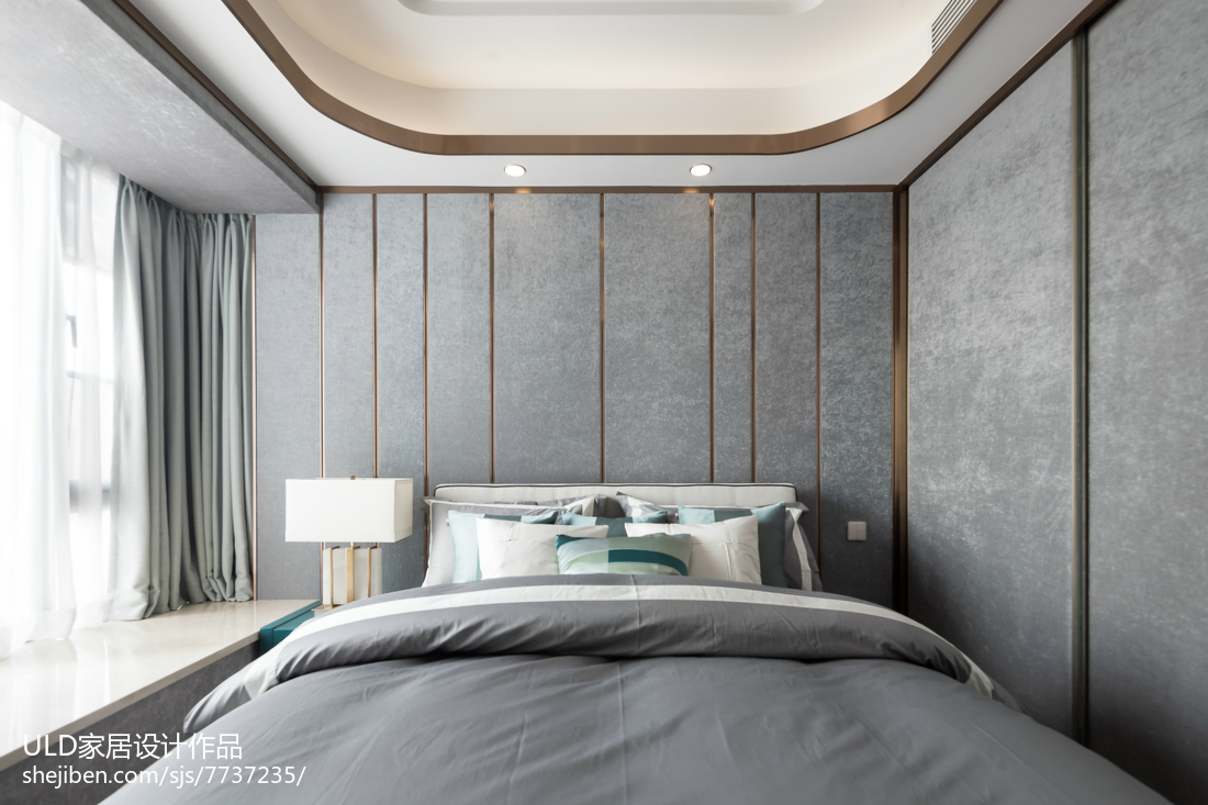 卧室床装修效果图轻奢276平现代样板间卧室实景现代简约卧室设计图片赏析