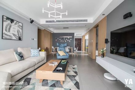 客厅沙发装修效果图2018面积88平北欧二居客厅