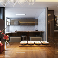 四居中式现代155㎡厨房装饰效果图片