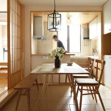 厨房装修效果图悠雅120平日式三居餐厅实景图