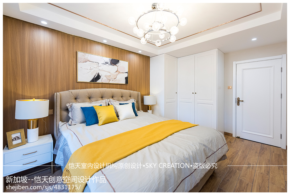 卧室衣柜装修效果图现代二居主卧设计图片现代简约卧室设计图片赏析