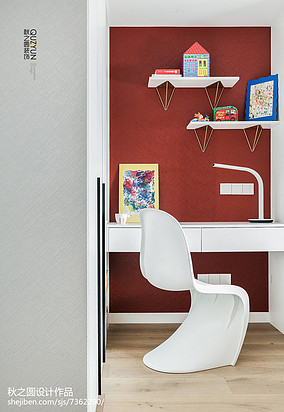 北欧风98㎡二居卧室装饰效果图片