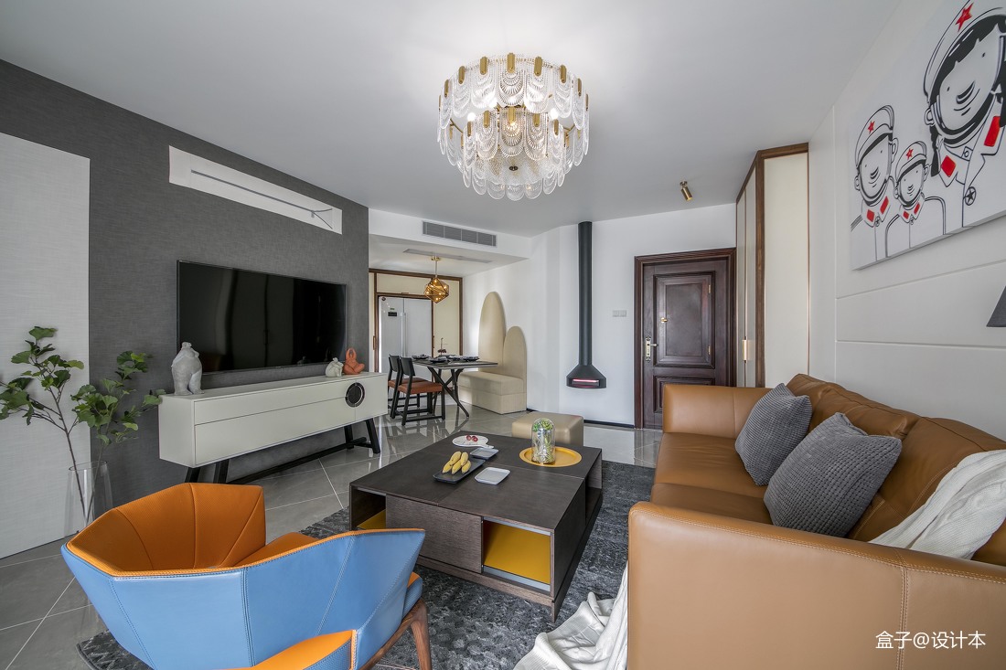 客厅电视柜装修效果图2018大小88平混搭二居客厅混搭客厅设计图片赏析