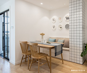 白色厨房木地板装修效果图精美大小104平北欧三居餐厅装