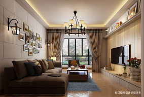 浪漫70平美式复式客厅设计效果图装修图大全
