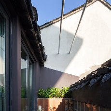 中式现代57㎡一居阳台装修设计效果图