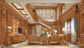 典雅46平中式复式客厅设计效果图装修图大全