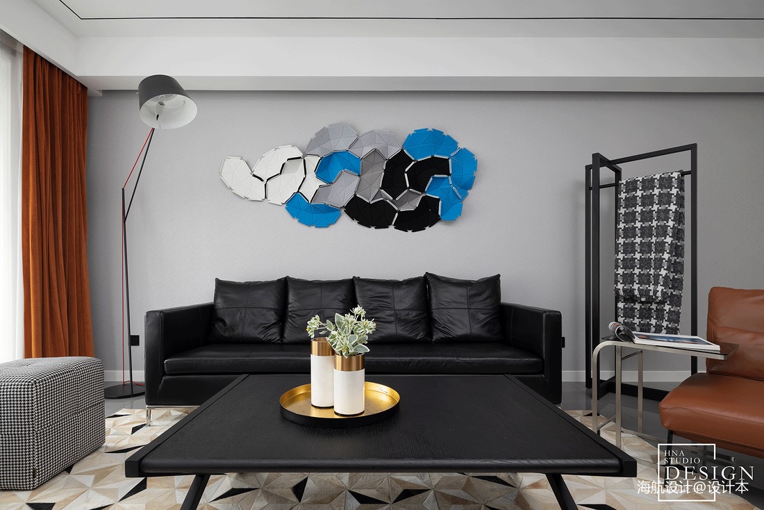 客厅沙发装修效果图都市现代四居黑白灰客厅背景墙装现代简约客厅设计图片赏析