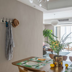 厨房窗帘装修效果图悠雅109平欧式三居餐厅装饰美