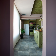 餐厅1装修效果图质朴54平法式复式厨房设计美图