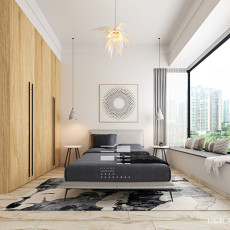 现代简约180㎡三居卧室装修设计效果图