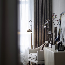 客厅窗帘装修效果图悠雅290平中式别墅卧室设计效