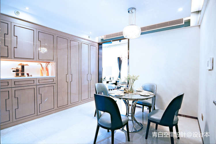 【青白设计】现代简约风格空间通透舒适美观现代简约餐厅设计图片赏析