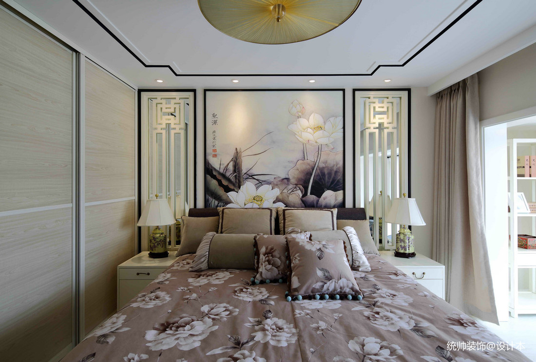 质朴41平中式复式卧室效果图中式现代卧室设计图片赏析