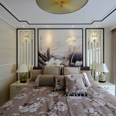 卧室窗帘装修效果图质朴41平中式复式卧室效果图