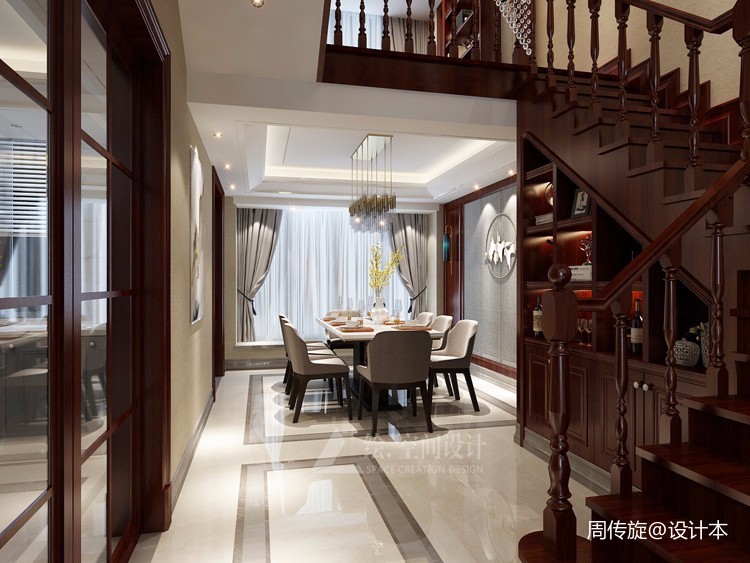中式风格别墅设计中式现代餐厅设计图片赏析