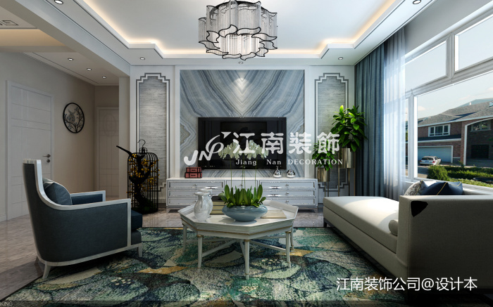 哈尔滨江南装饰公司国际花都新中式风格装修装修图大全
