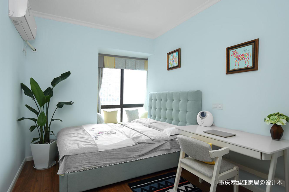重庆龙湖春森彼岸两居美式设计案例塞维亚美式田园卧室设计图片赏析