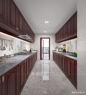 160㎡四居中式现代厨房2023装潢设计图