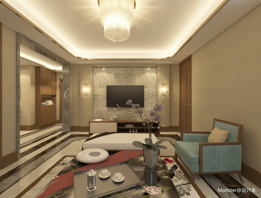 新中式住宅中式现代客厅设计图片赏析