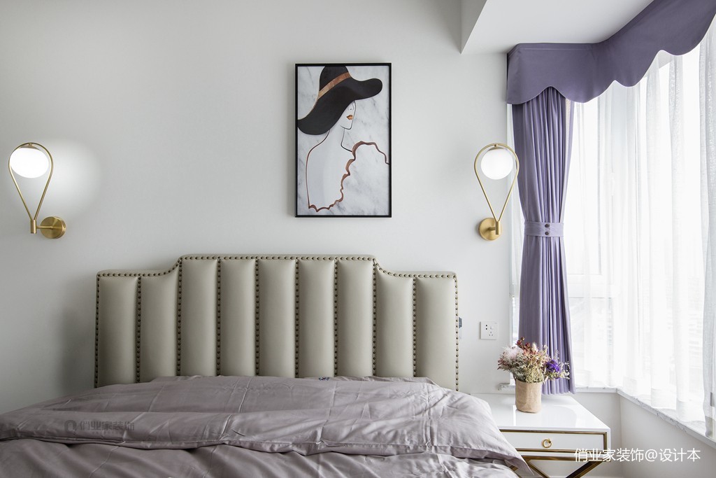 康桥融府75平现代北欧风格装修现代简约卧室设计图片赏析