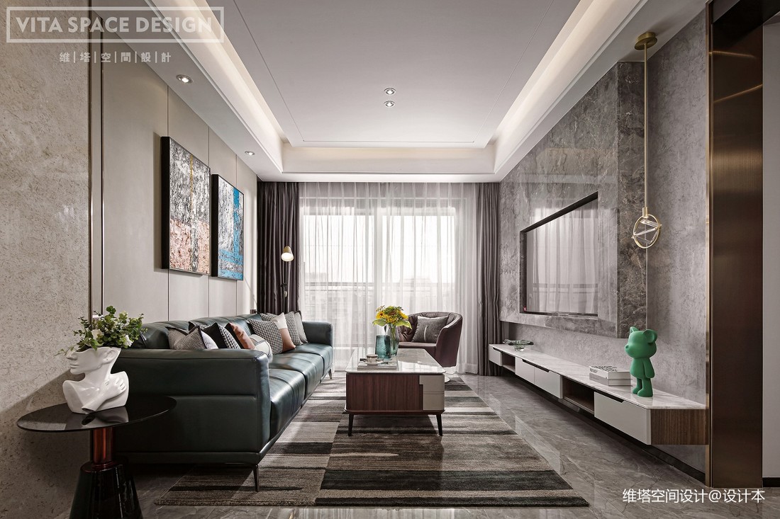 维塔设计深圳前城天尊私宅中式现代客厅设计图片赏析