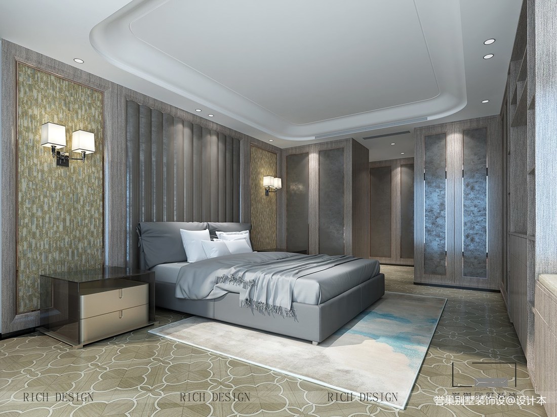 香域中央繁华都市里的摩登生活卧室床现代简约卧室设计图片赏析