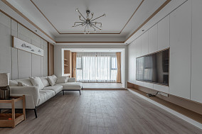 三居中式现代145㎡客厅2023装潢设计效果图
