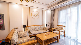 中式现代180㎡四居客厅2023装修图片