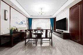 四居中式现代168㎡客厅2023装饰效果图片