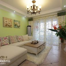 客厅窗帘装修效果图珠江首府美式小清新12585