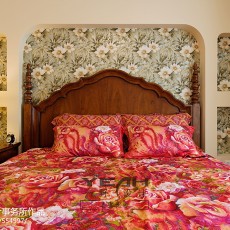 三居美式经典120㎡卧室装饰效果图片