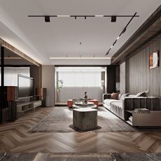 客厅木地板4装修效果图暗黑系轻奢，演绎意式大宅范儿1