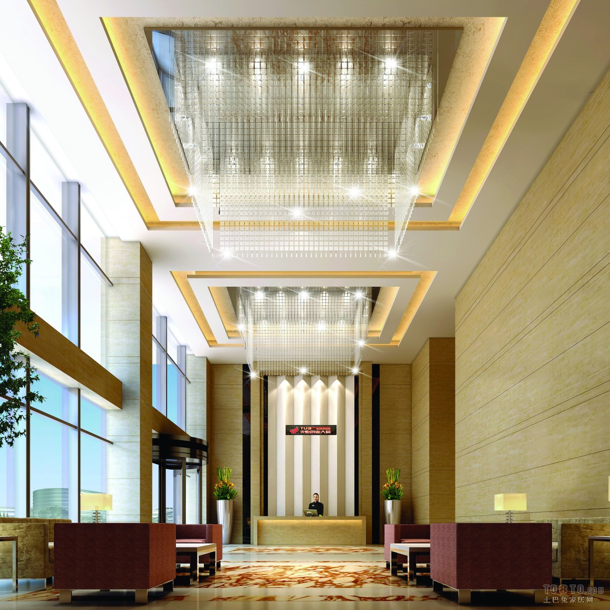 装修效果图写字楼大堂设计效果图设计图片赏析