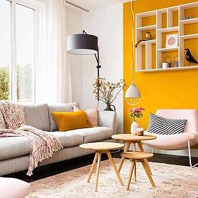 橙色客厅沙发装修效果图