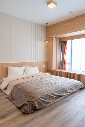 日式卧室5装修效果图120㎡暖色原木风，人民教师的