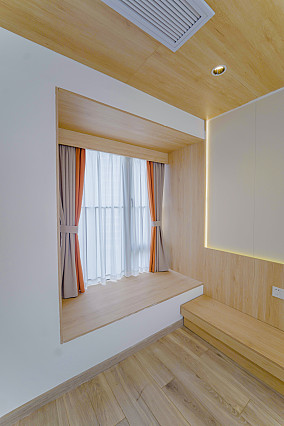 日式卧室4装修效果图120㎡暖色原木风，人民教师的