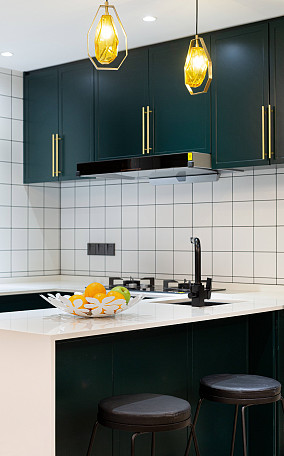 四居美式经典102㎡厨房2023装修设计效果图
