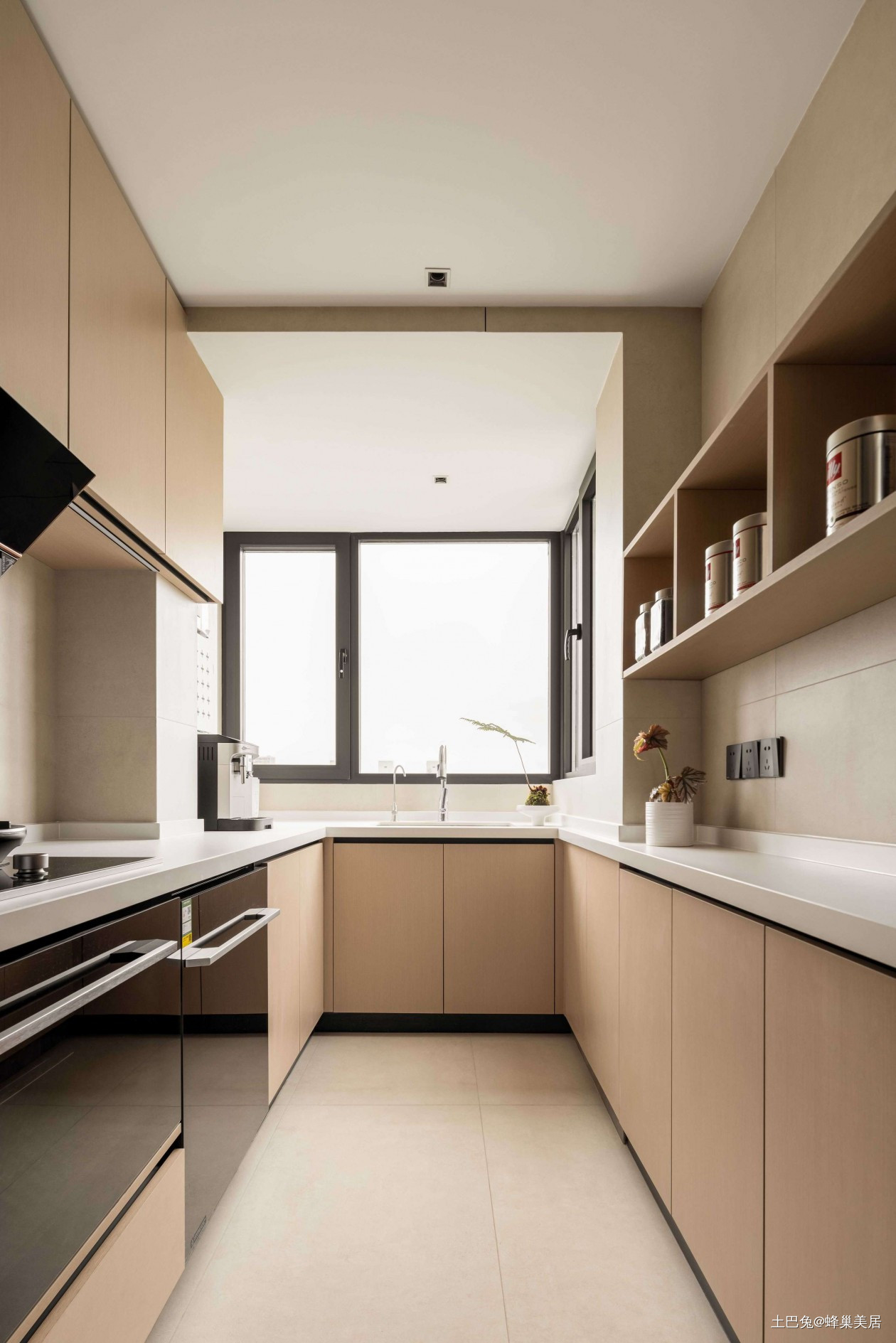 70平日式高级感单身公寓功能和颜值统一日式厨房设计图片赏析