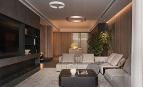 潮流混搭客厅4装修效果图现代简约＋开放式设计，空间显大