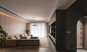 潮流混搭客厅3装修效果图现代简约＋开放式设计，空间显大