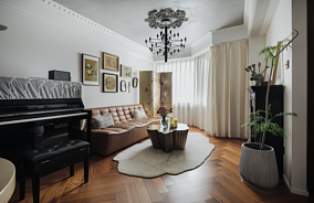 二居混搭94㎡客厅2024装修图片