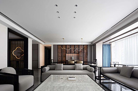 四居及以上中式现代180㎡客厅2023装修设计效果图