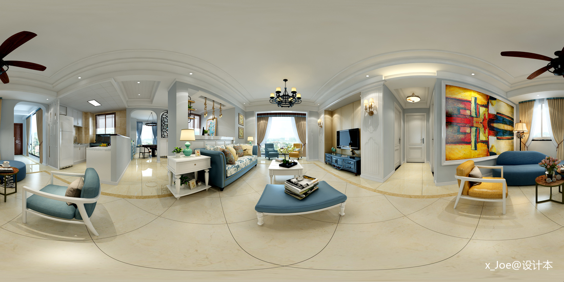 典雅79平地中海二居客厅设计效果图