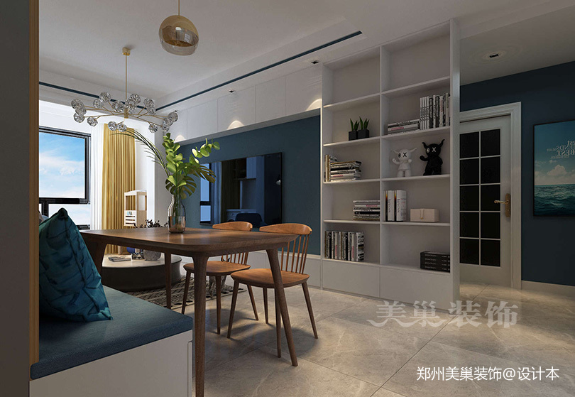 郑州威龙中心城97平三室装修北欧风设计_3878599
